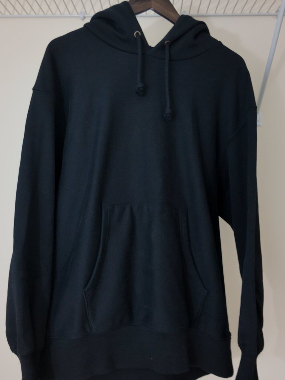 Men's Black Hooded Pullover Sweatshirt